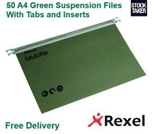 Rexel Suspension Hanging Files A4 (Pack of 50) Green 15mm V Base VAT Invoice