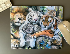 Mouse Mat Pad Laptop Desktop Office Big Cats made in UK choose size #2