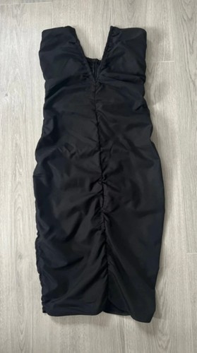 Zara black ruched dress size - black,