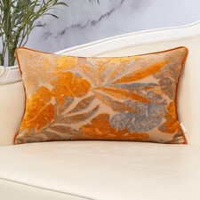 Orange Leaf Rectangle Pillow