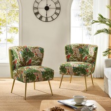 Set of 2 Green Upholstered