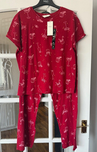 Bnwt pure cotton red - m&s,