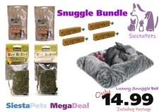 Rosewood Naturals Rabbit  G Pig Hay Rollers  Nibbles -Luxury  Snuggle Bed Bundle