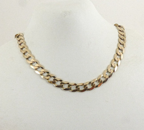 9ct gold curb chain - solid, link