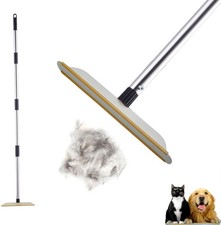 Carpet Rake for Pet Hair Removal with 60″ Long Handle,Lint Scraper for Couch Rug