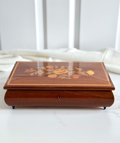 Vintage wooden music box - vintage,