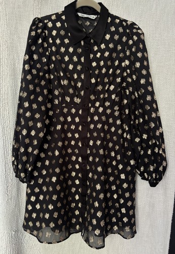 Zara black and gold floral - , 70s