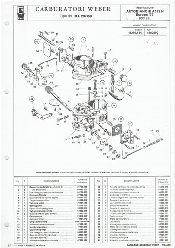 Autobianchi a112n weber iba - a112n,