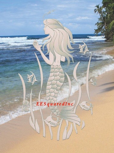 White mermaid etched - mermaid,