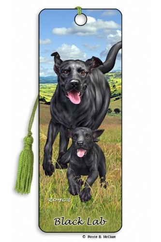 Black labrador dog bookmark - black,