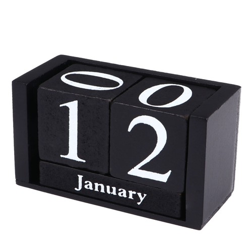 Wooden block desktop calendar - wooden,
