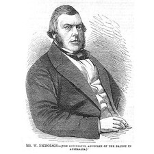 WILLIAM NICHOLSON Australia Colonial Politician - Antique Print 1857