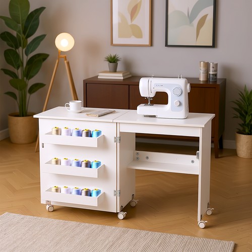 Folding sewing machine table - folding,
