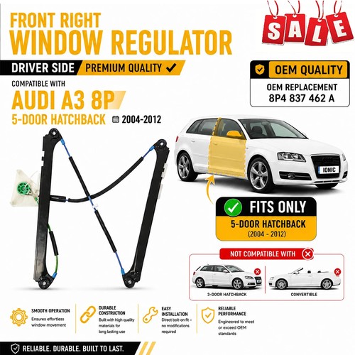 Front right window regulator - window,