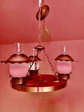 Vintage Western Rustic Farmhouse Wagon Wheel Chandelier 3 Light  Ceiling Fixture