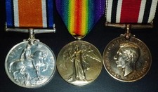 WW1 medals to 50282 Pte.W.V.Tucker Suffolk Reg & police medal