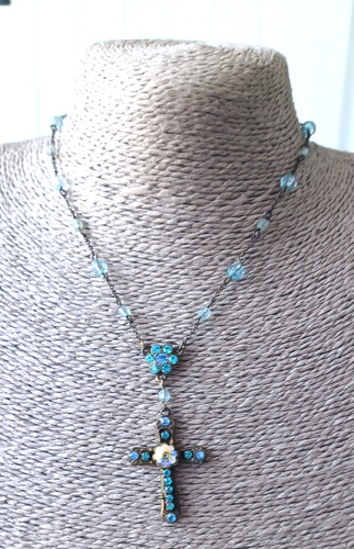Blue crystal cross - blue,