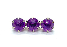 Antique 1905 CH CHARLES HORNER Sterling Silver Purple Paste Trilogy Brooch
