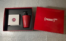 Product Red Fiat Lotion Dispenser & Key Fob Cover Pair Boxed