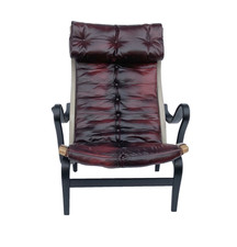 Mid 20th century Pernilla 69 Bruno Mathsson Armchair, Oxblood colour Leather