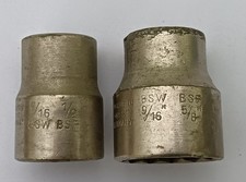 Vintage Elora 12 Point, 5/8 & 1/2" BSF  (9/16 & 7/16 BSW) Sockets West Germany