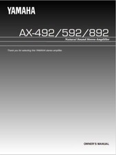 Yamaha AX-492 / AX-592 / AX-892 Amplifier -Operating Instructions - USER MANUAL 