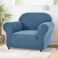 Subrtex Chair Cover Box Cushion Armchair Slipcover Blue