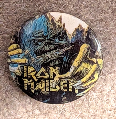 Rare iron maiden button badge - rare,