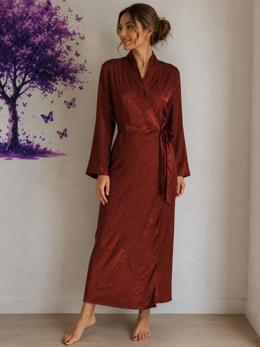 Kimono dress satin effect - s,