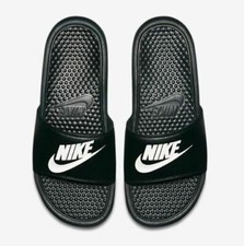 Nike Benassi Swoosh Slippers Slippers 343880 090 Black/White Size UK 6 to 14