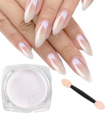 White Pearl Chrome Nail