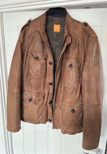 Rare hugo boss tan leather - boss,