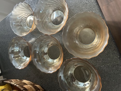 Vintage glass dessert bowls - vintage,