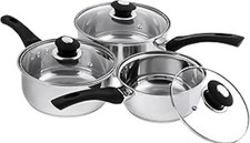 SS2501 3pc Stainless Sauce pan
