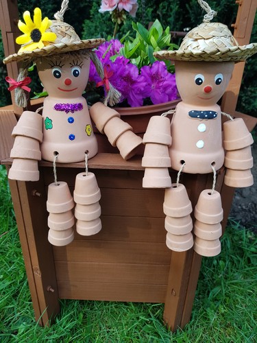 Two terracotta flower - two,