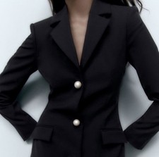 ZARA Women's Black Long Blazer