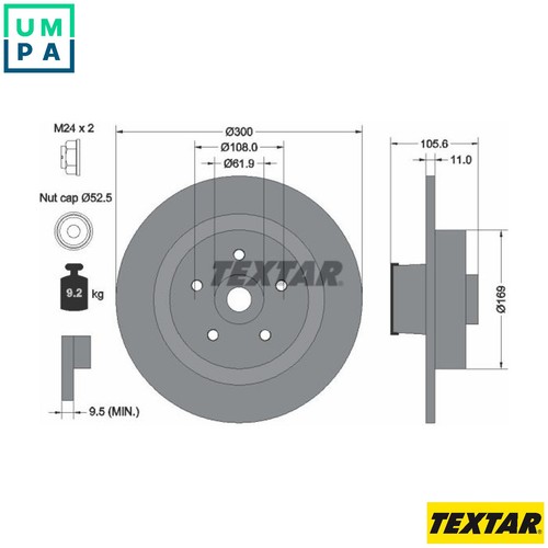 Brake disc 92252903 for - 2x,