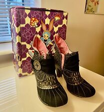 Irregular Choice Miaow Boots Black And Gold Size 5