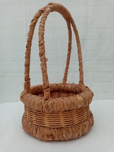 Wicker basket circular long - basket,