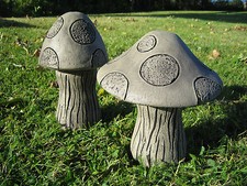 Mushroom Toadstool Pair Stone Garden Ornament
