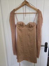 Oh Polly Beige sleeved mini