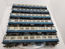Rake of 6 Lima Blue /Grey Mk2 Coaches - Full Train Enhanced Paintwork OO Gauge