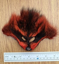 1 x Raccoon Mask. Dyed Orange