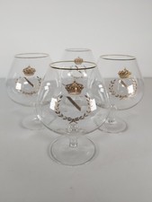 4x Monogrammed  Brandy Glasses (Probably French Glass)