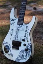 Rare KH-2 Ouija White Kirk Hammett Signature Electric Guitar Reverse Headstock