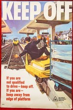 CLASS 85 LOCO BRUTE TROLLEY RAILWAY STATION SAFETY POSTER ORIG ARTWORK 1968