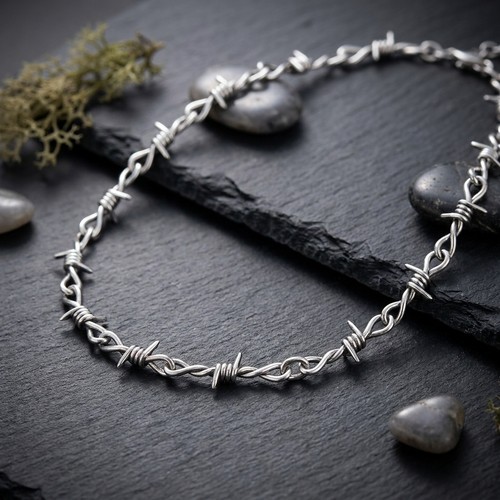 Barbed wire necklace gothic - barbed,