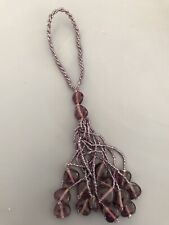 Mauve Bead Work 9” 23cm Long Decorative. Pull Back Or Light Pull