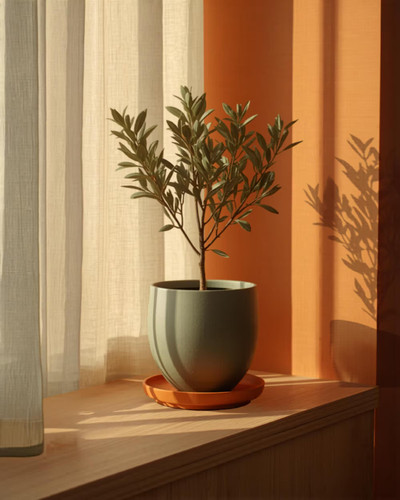 Japandi planter with - with, tray