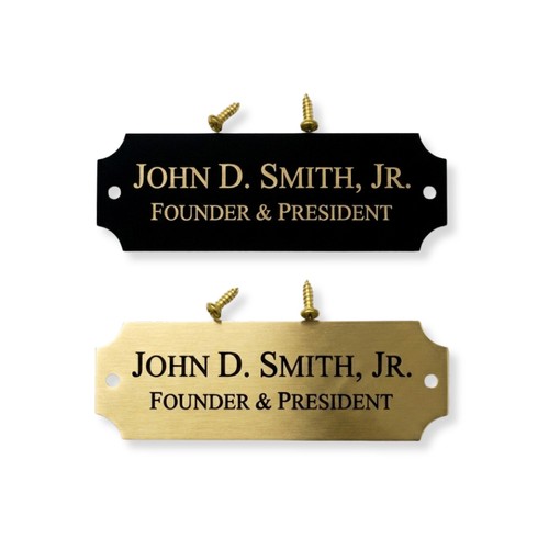 Engraved name plaque